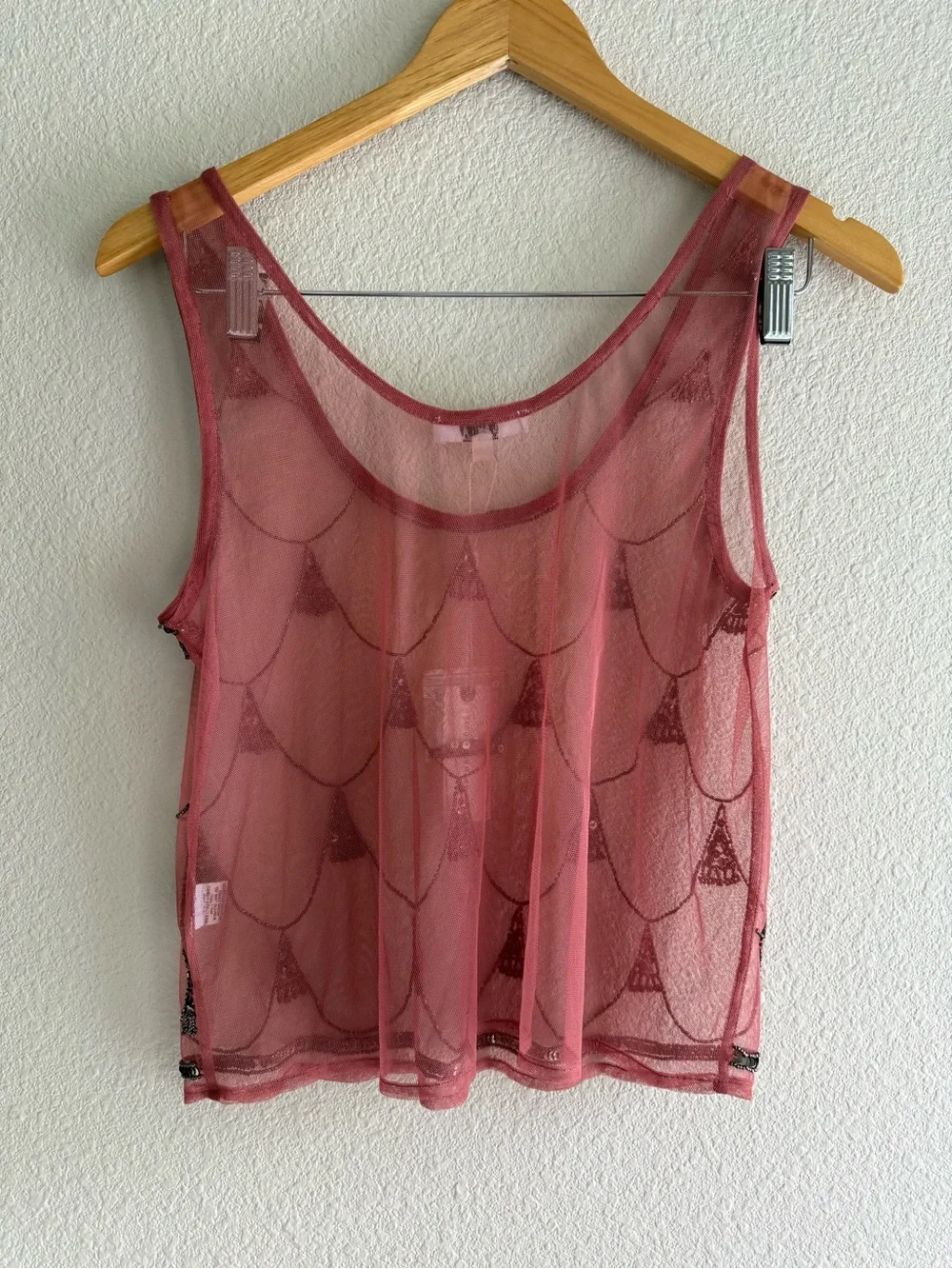 Anthropologie Mahila Beaded Sheer Tank Size S - Picture 7 of 9